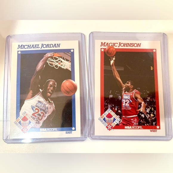 1991 NBA Hoops All Star Michael Jordan Card #253 MAGIC JOHNSON CARD #266